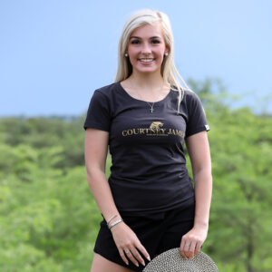 Courtney Gold Logo Crew Tee - Sable