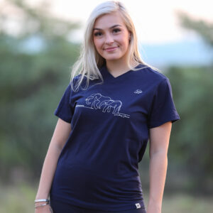 Mother & Calf Elli V Neck Tee - Storm