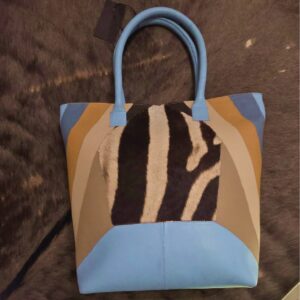 Zebra Blue Shopper